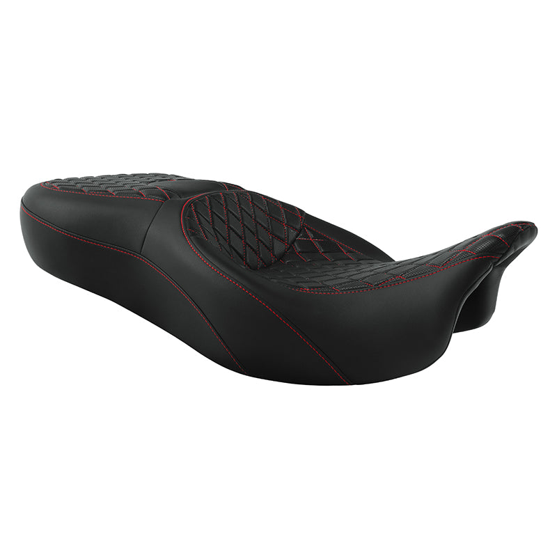 C.C. RIDER Touring Seat 2 Up Seat Driver Passenger Seat Lattice Stitching For Harley CVO Road Glide Electra Glide Street Glide Road King, 2009-2023