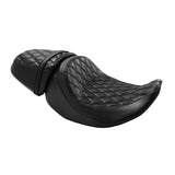 C.C. RIDER Touring Seat Two Piece 2 Up Seat Driver Solo Seat Passenger Seat Black Lattice Stitching For CVO Street Glide CVO Road Glide, 2023-2025