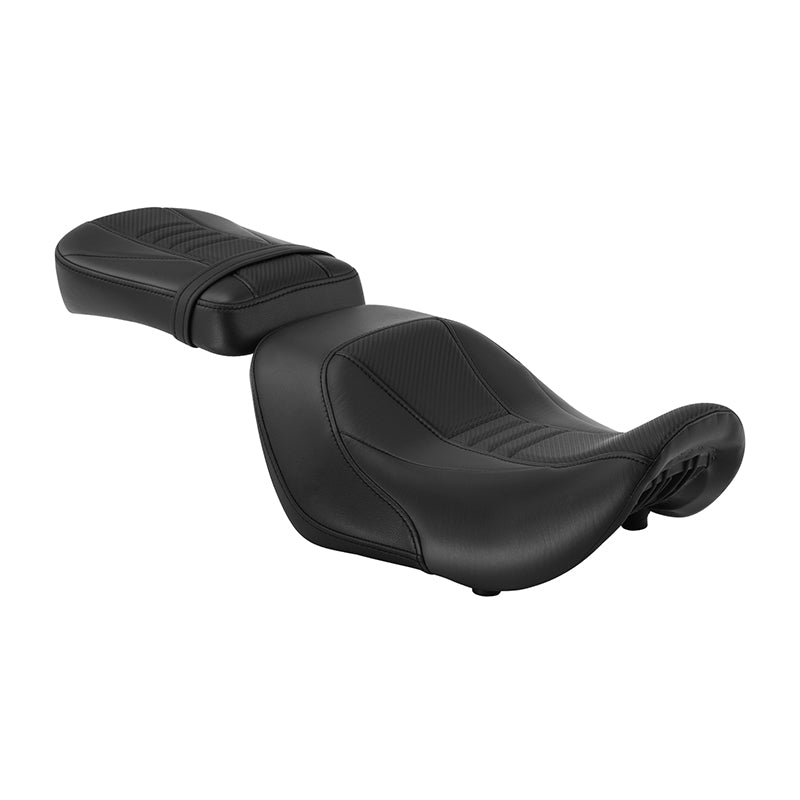 C.C. RIDER Sportster Seat 2 Piece Reach Seat Driver And Passegner Seat Black Carbon Fiber Pattern Fit For Harley Nightster RH975 2022-Later