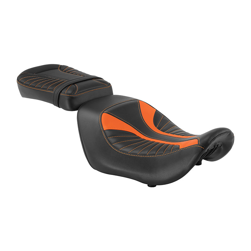 C.C. RIDER Sportster Seat 2 Piece Reach Seat Driver And Passegner Seat Black Orange Fit For Harley Nightster RH975 2022-Later