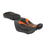 C.C. RIDER Sportster Seat 2 Piece Reach Seat Driver And Passegner Seat Black Orange Fit For Harley Nightster RH975 2022-Later