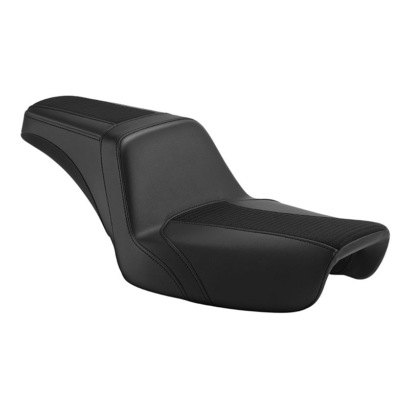 C.C. RIDER Dyna Step Up Seat 2 Up Seat Black Stripes Stitching For Dyna Wide Glide Super Glide, 1996-2003 (Copy)