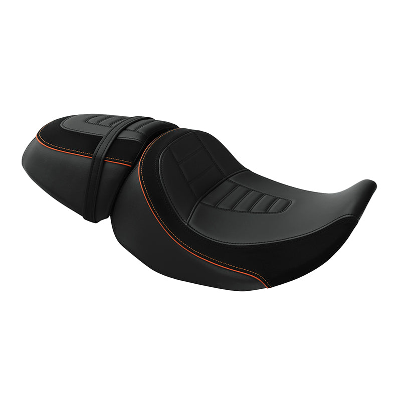C.C. RIDER Touring Seat Two Piece 2 Up Seat Driver Solo Seat Passenger Seat Alcantara Leather For CVO Street Glide CVO Road Glide, 2023-2025