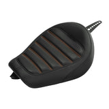 C.C.RIDER Sportster Seat Front Solo Seat Driver Rider Cushion Orange Roll Stitching, 2010-2023 XL models