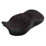C.C. RIDER Touring Seat 2 Up Seat Driver Passenger Seat Lattice Stitching For Harley CVO Road Glide Electra Glide Street Glide Road King, 2009-2023
