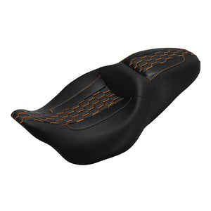 C.C. RIDER Touring Seat 2 up Seat Driver Passenger Seat Honeycomb Stitching For Harley Touring Street Glide Road Glide Electra Glide, 2008-2023