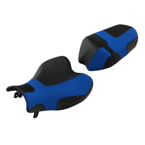 C.C. RIDER  Front And Rear Seat With Black Blue Shape Alcantara Leather For SUZUKI GSXR1000, 2009-2016