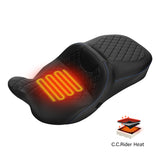 Heated Seat C.C. RIDER Touring Seat 2 Up Seat Driver Passenger Seat For Harley CVO Road Glide Electra Glide Street Glide Road King, 2009-2023