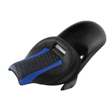 C.C.RIDER Custom Short Oval Rear Fender With Blue Honeycomb Solo Seat in Black Gelcoat Finish For Harley Softail Breakout FXBR FXBRS, 2018-2023