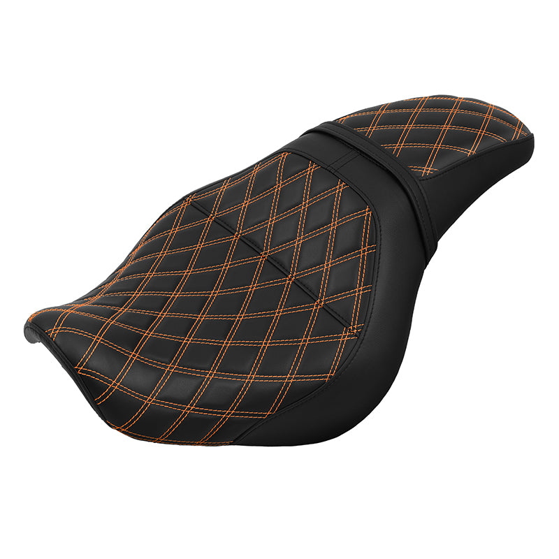 C.C. RIDER VT750C2 VT750C2B One Piece Seat Orange Lattice Stitiching Fit Honda Shadow Spirit 2007-2015 Shadow Phantom 2009-2024