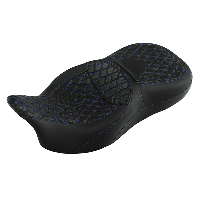 C.C. RIDER Touring Seat 2 Up Seat Driver Passenger Seat Lattice Stitching For Harley CVO Road Glide Electra Glide Street Glide Road King, 2009-2023