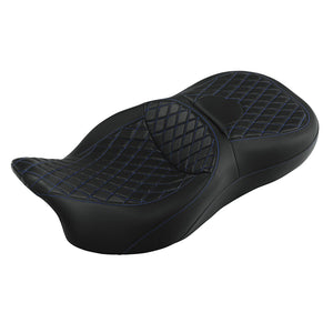 C.C. RIDER Touring Seat 2 Up Seat Driver Passenger Seat Lattice Stitching For Harley CVO Road Glide Electra Glide Street Glide Road King, 2009-2023