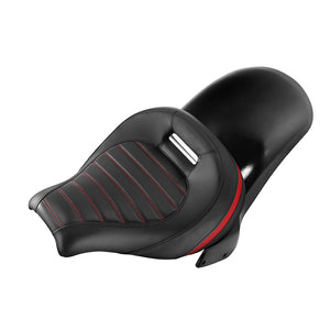 C.C.RIDER Custom Short Oval Rear Fender With Red Stitching Solo Seat in Black Gelcoat Finish For Harley Softail Breakout FXBR FXBRS, 2018-2023