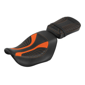 C.C. RIDER Sportster Seat 2 Piece Reach Seat Driver And Passegner Seat Black Orange Fit For Harley Nightster RH975 2022-Later