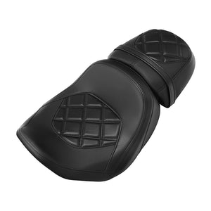 C.C. RIDER Touring Seat Two Piece 2 Up Seat Driver Solo Seat Passenger Seat Lattice Stitching For CVO Street Glide CVO Road Glide, 2023-2025