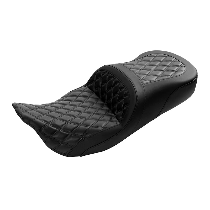 C.C. RIDER Touring Seat Driver Passenger Seat 2 Up Seat Lattice Stitch For FL Touring Road King Electra Glide Road Glide, 2009-2023