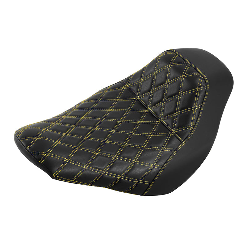C.C. RIDER Softail Seat Low Rider Solo Seat Bright Gold Diamond For FXLR FXLRS FXLRST, 2018-2025