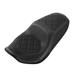 C.C. RIDER Touring Seat One Piece 2 Up Seat Driver Passenger Seat Diamond Stitching For Street Glide Road Glide, 2023-2025