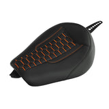 C.C.RIDER Sportster Seat Front Solo Seat Driver Rider Cushion Orange Honeycomb Stitching, 2010-2023 XL models