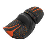 C.C. RIDER Touring Seat Two Piece 2 Up Seat Driver Solo Seat Passenger Seat Honeycomb Stitching For CVO Street Glide CVO Road Glide, 2023-2025