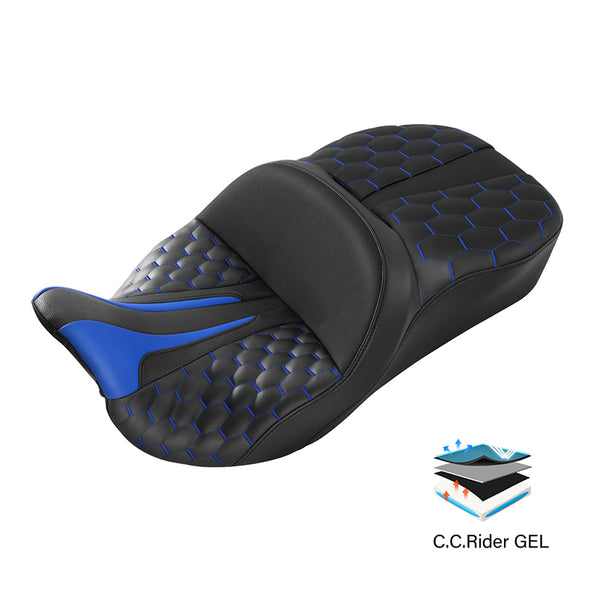 Motorcycle Seats Two-up Low-Profile Seat Rider And Passenger Seat Fit For Harley Touring Road King Road Glide Street Glide FLHX Electra Glide Ultra Classic 2009-2023 Harley Nightster 975 Accessories