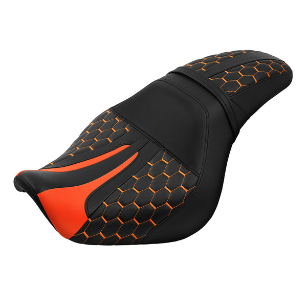 C.C. RIDER VT750C2 VT750C2B One Piece Seat Orange Honeycomb Design