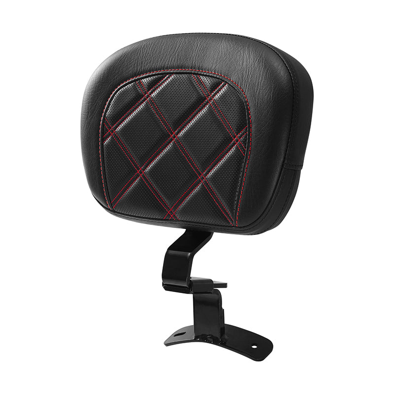 C.C. RIDER Touring Seat Two Piece Low Profile Driver Passenger Seat With Backrest For Road Glide Street Glide Road King, Black Red, 2009-2023