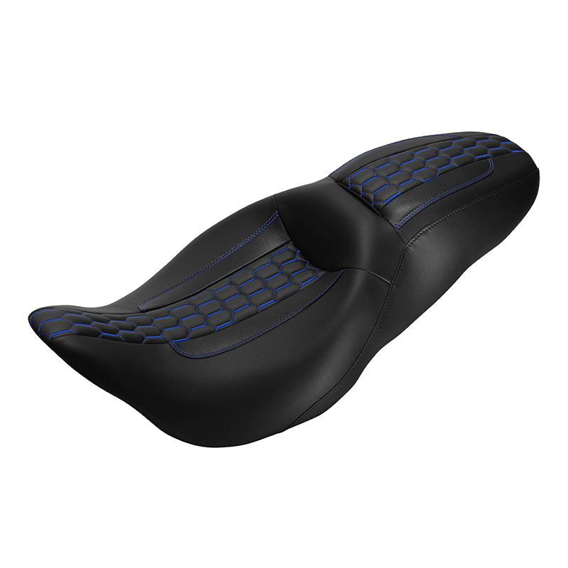 C.C. RIDER Touring Seat 2 up Seat Driver Passenger Seat Honeycomb Stitching For Harley Touring Street Glide Road Glide Electra Glide, 2008-2023