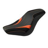 C.C. RIDER Softail Seat Low Rider S ST Driver Passenger Seat Black Orange Custom Cutting Low Rider FXLR FXLRS FXLRST 2018-2025