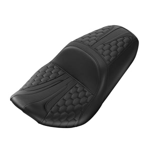 C.C. RIDER Touring Seat One Piece 2 Up Seat Driver Passenger Seat Honeycomb For Street Glide Road Glide, 2023-2025