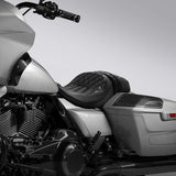 C.C. RIDER Touring Seat Two Piece 2 Up Seat Driver Solo Seat Passenger Seat Black Lattice Stitching For CVO Street Glide CVO Road Glide, 2023-2025