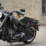 C.C. RIDER Softail Seat Two Piece 2 Up Seat Low Profile Driver Solo Seat Passenger Seat Carbon Fiber Pattern For Harley Softail Fat Boy Cross Bones, 2007-2017