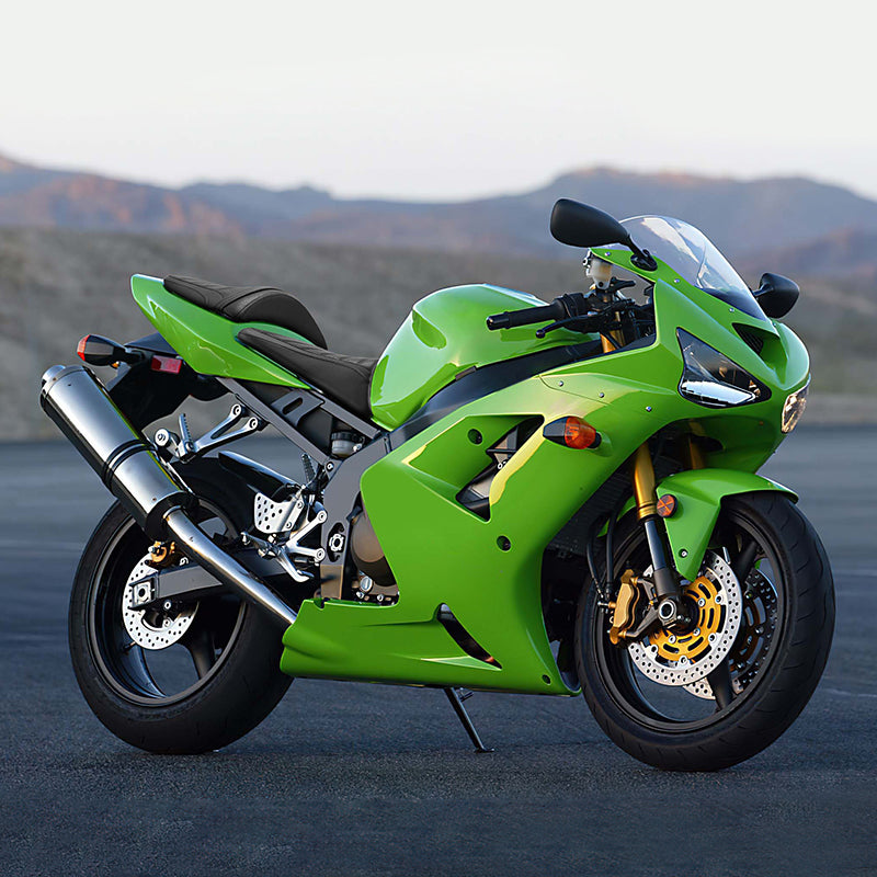 C.C. RIDER Ninja ZX6R ZX636 ZX6RR ZX600 Front And Rear Seat For Kawasaki Black Stitch, 2003-2004