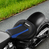 C.C.RIDER Custom Short Oval Rear Fender With Blue Honeycomb Solo Seat in Black Gelcoat Finish For Harley Softail Breakout FXBR FXBRS, 2018-2023