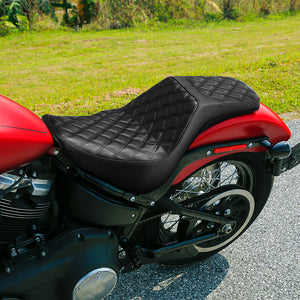 C.C. RIDER Softail Step Up Seat 2 Up Seat Diamond Stitching For Softail Street Bob FXBB Standard FXST Models 2018-2025