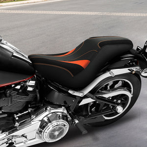 C.C. RIDER Softail Seat Low Rider S ST Driver Passenger Seat Black Orange Custom Cutting Low Rider FXLR FXLRS FXLRST 2018-2025