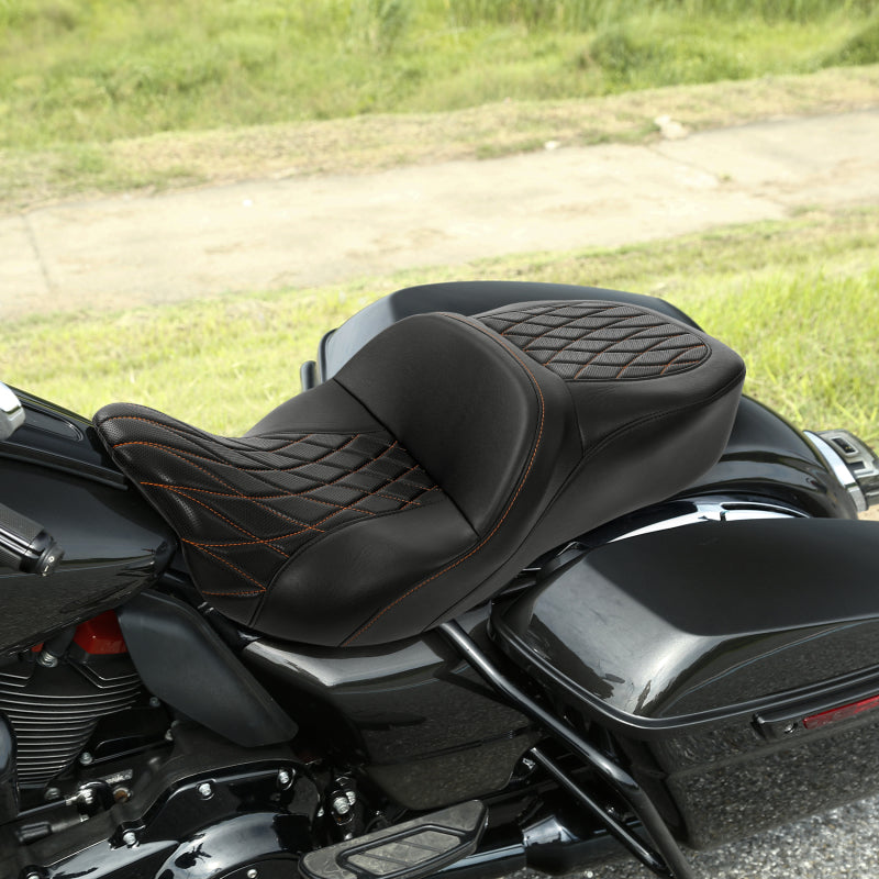 C.C. RIDER Touring Seat 2 Up Seat Driver Passenger Seat Buzzard For Harley CVO Road Glide Electra Glide Street Glide Road King, 2009-2023