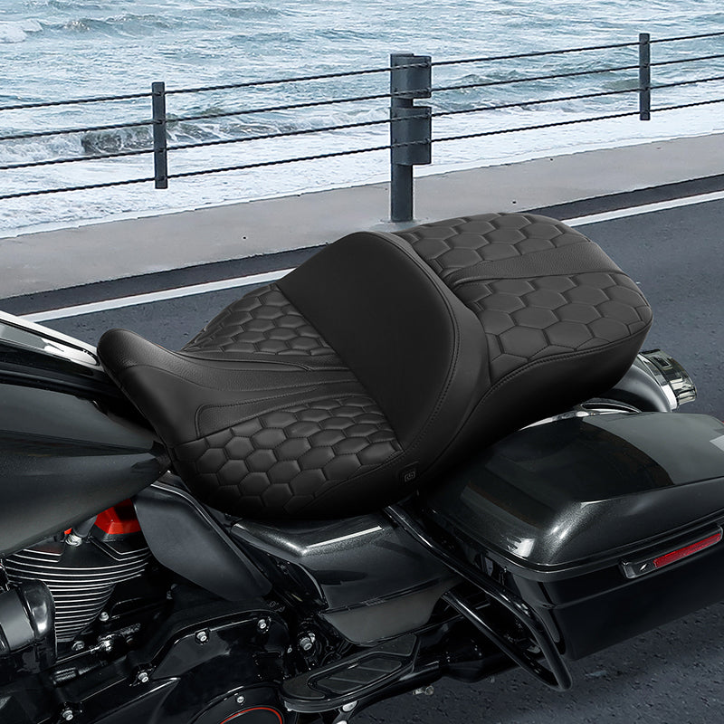 Heated Seat C.C. RIDER Touring Seat Driver Passenger Seat  For Harley CVO Road Glide Electra Glide Street Glide Road King, 2009-2023