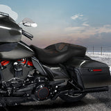 C.C. RIDER Touring Seat 2 Up Seat Driver Passenger Seat Honeybomb Stitching For Harley CVO Road Glide Electra Glide Street Glide Road King, 2009-2023