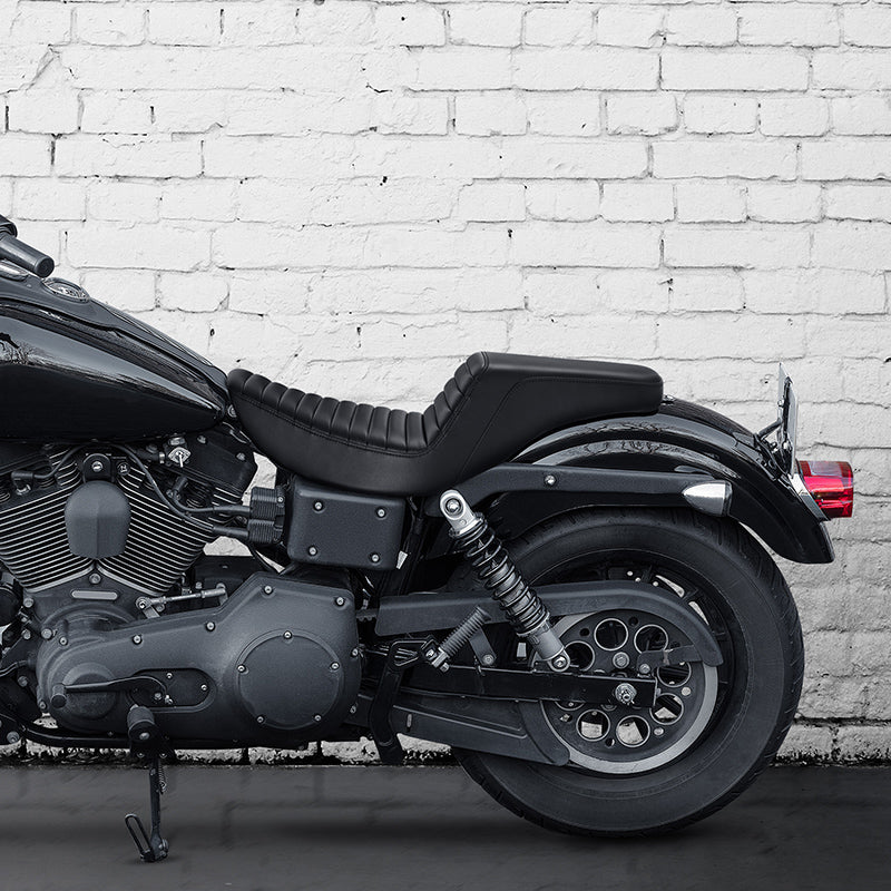 C.C. RIDER Dyna Step Up Seat 2 Up Seat Tuck and Roll For Dyna Wide Glide Super Glide, 1996-2003