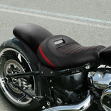 C.C.RIDER Custom Short Oval Rear Fender With Red Stitching Solo Seat in Black Gelcoat Finish For Harley Softail Breakout FXBR FXBRS, 2018-2023
