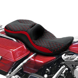 C.C. RIDER Touring Seat 2 Up Seat  Driver Passenger Seat For Harley CVO Road Glide Electra Glide Street Glide Road King Honeycomb, 1997-2007