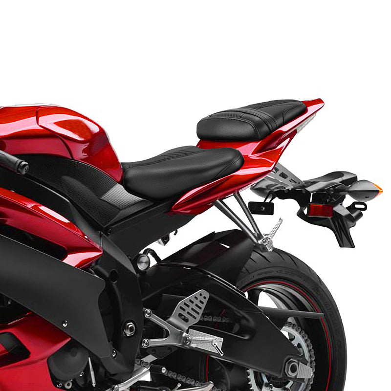 C.C. RIDER YZF R6  Front And Rear Seat Fit For YAMAHA R6 Black Carbon Fiber Stitching, 2006, 2007