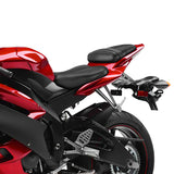 C.C. RIDER YZF R6  Front And Rear Seat Fit For YAMAHA R6 Black Carbon Fiber Stitching, 2006, 2007