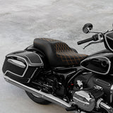 C.C. Rider BMW R18B R18 Transcontinental One Piece Seat Rider Passenger Seat Pillion Cushion Orange Lattice Stitching, 2020-2024
