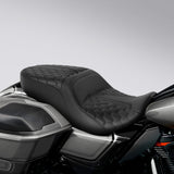 C.C. RIDER Touring Seat One Piece 2 Up Seat Driver Passenger Seat Honeycomb For Street Glide Road Glide, 2023-2025