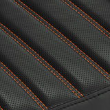 C.C.RIDER Sportster Seat Front Solo Seat Driver Rider Cushion Orange Roll Stitching, 2010-2023 XL models