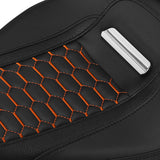 C.C.RIDER Softail Seat Two Piece 2 Up Seat Orange Honeycomb Stitching For Harley Softail Breakout FXBR FXBRS, 2018-2023