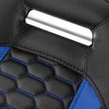 C.C.RIDER Custom Short Oval Rear Fender With Blue Honeycomb Solo Seat in Black Gelcoat Finish For Harley Softail Breakout FXBR FXBRS, 2018-2023