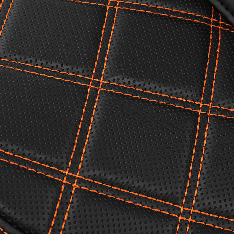 C.C. RIDER Touring Seat Solo Seat Low Profile Driver Seat Orange Lattice Stitching Fit For Harley Touring With Stretched Gas Tank, 2008-2024